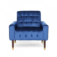 Henley Modern Accent Seating Arm Chair With Tufted Back,polyester Upholstery,blue Accent Chair 