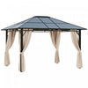 Outsunny 10' X 12' Outdoor Hardtop Gazebo With Polycarbonate Panel Roof, Garden Deluxe Pavilion Cano