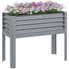 Outsunny Raised Garden Bed W/ Legs Galvanized Elevated Planter Box Silver