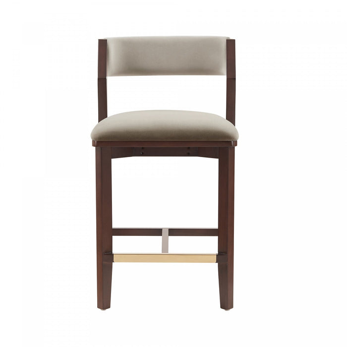 Patricia Modern Wood Upholstered Counter Stool in Linen Bar Stool 