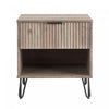Dumbo Modern 20\" Fluted Nightstand in Rustic Gray (1-Drawer) 