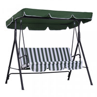 Outsunny 3-seat Patio Swing Chair, Outdoor Porch Swing Glider With Adjustable Canopy, Removable Cush