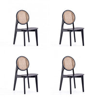 Versailles Industry Chic Wood Dining Chair in Black and Natural - Set of 4