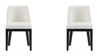Manhattan Comfort Set of 2 Gansevoort Modern Faux Leather Dining Chairs - Cream