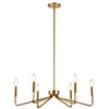 Dainolite Clayton 6 Light Chandelier Aged Brass Lamp