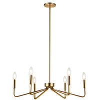 Dainolite Clayton 6 Light Chandelier Aged Brass Lamp