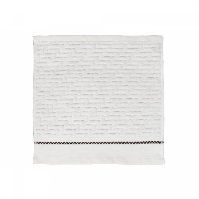 Luxury Stitch Wash Cloth 12 x 12 White - Set of 6 Towels