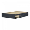 Ulysses Mates Platform Storage Bed With 3 Drawers - Blueberry 