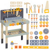 Qaba Kids Workbench, Kids Tool Set, 49 Piece Kids Tool Bench, Pretend Play Construction Workshop Toy