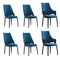 Kara Modern 6-Piece Dining Chair Set in Blue 