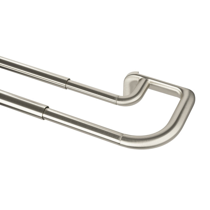 Umbra Twilight Matte Nickel Expandable Double Blackout 3/4\" Curtain Rod - 66\"-144\" 