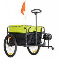 Aosom Bike Cargo Trailer & Wagon Cart, Multi-use Garden Cart With Removable Box, 20'' Big Wheels, Re