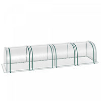 Outsunny 13' X 3' X 2.5' Portable Mini Tunnel Greenhouse With 4 Zipped Doors, Portable Small Green H