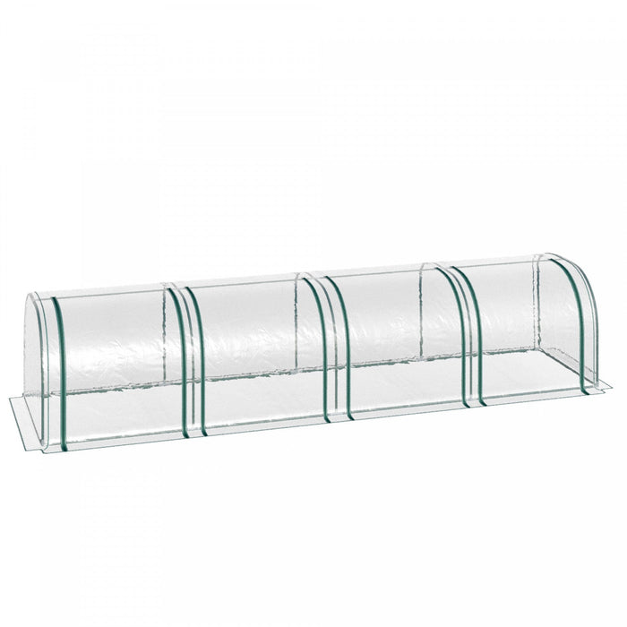 Outsunny 13' X 3' X 2.5' Portable Mini Tunnel Greenhouse With 4 Zipped Doors, Portable Small Green H