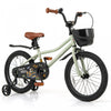 Costway 16" Kid's Bike With Training Wheels Adjustable Handlebar & Seat Handbrake Green