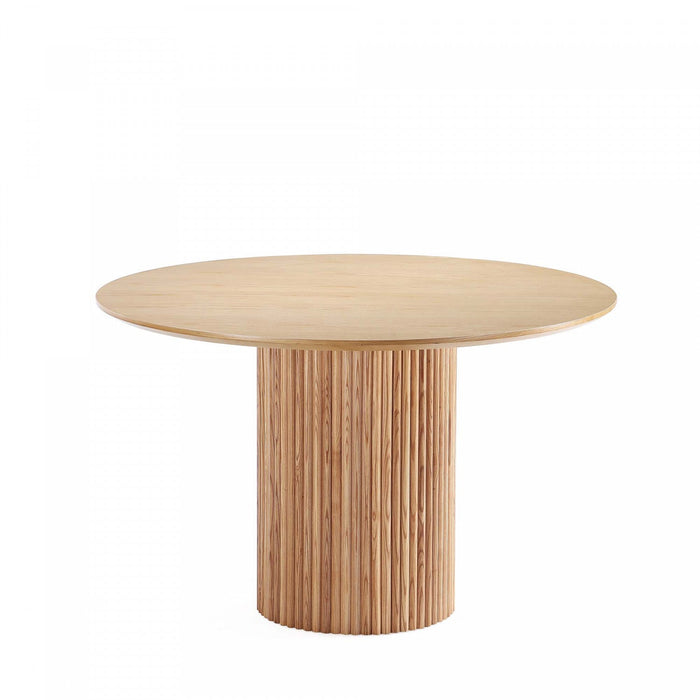 Hathaway Modern Industry Chic 47\" Round Dining Table in Natural 