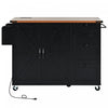 Sherry 54.5\" Engineered Wood Kitchen Carts With Power Outlet And Storage - Black 