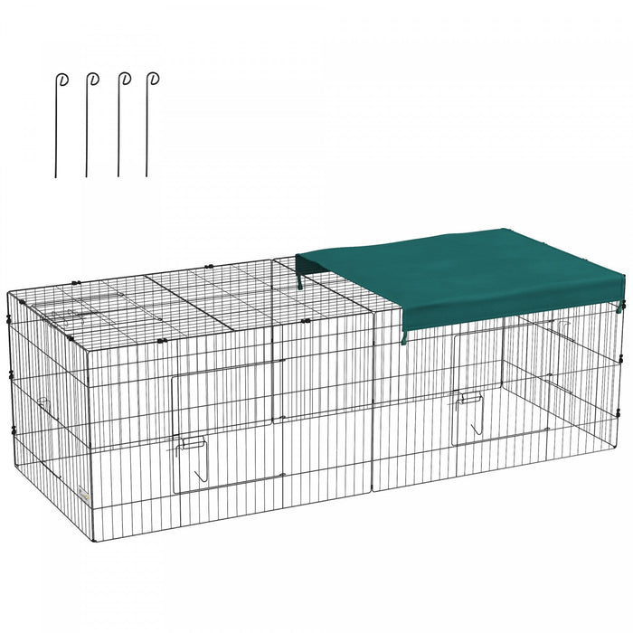 Pawhut 87\" Small Animal Cage, Pet Playpen For Chicken, Rabbits, Chinchillas, Outdoor Small Animal Pl
