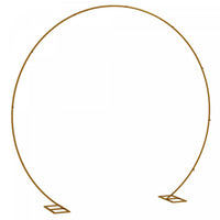 Outsunny 9.1ft Gold Wedding Arch Round Backdrop Stand For Birthday Party