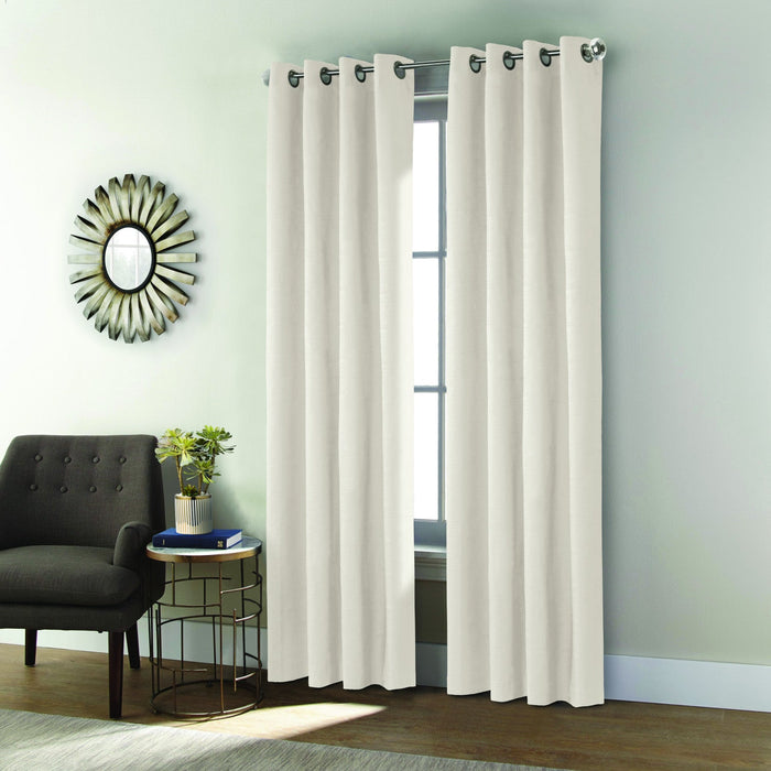 Shadow Off-White Grommet Curtain Panel - 52\" X 108\"