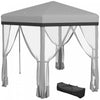 Outsunny 12x12 Pop Up Canopy Tent, Hexagon Gazebo With Mosquito Netting, Carry Bag, Stakes, Ropes, H
