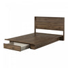 Holland Platform Bed And Headboard Set Natural Walnut - South Shore Queen Bed
