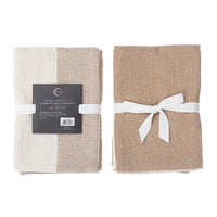 3 Pack Dual Waffle Kitchen Towel Set Tan Kitchen Linen