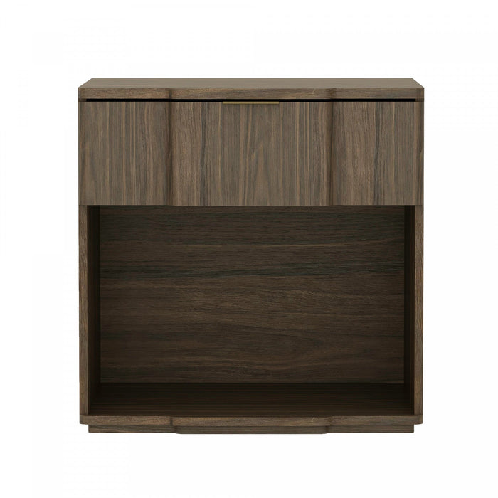 Clive Mid-Century Modern 22\" Nightstand in Walnut (1-Drawer) 
