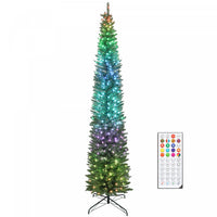 HOMCOM 9ft Christmas Tree with DIY Synchronized LEDs, Xmas Tree, Green