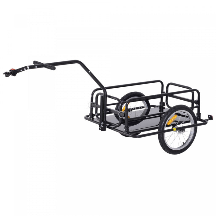 Aosom Folding Bicycle Cargo Trailer Utility Bike Cart Garden Luggage Travel Carrier Patio Tool With 