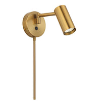 Dainolite Stanly 1 Light Wall Swing Arm Spotlight Aged Brass Lamp