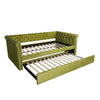 Sophia Tufted Design Upholstered Daybed with Trundle and Comfortable Backrest,Green  