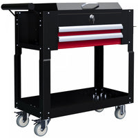 Homcom Rolling Tool Cart 330 Lbs Steel Utility Cart With Drawers Black