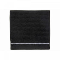 Luxury Stitch Wash Cloth 12 x 12 Black - Set of 6 Towels