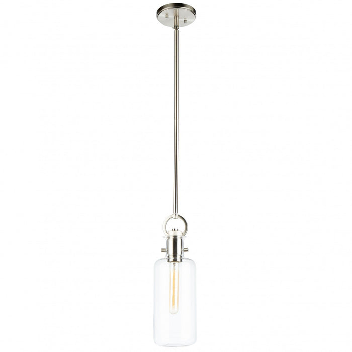 Single Large Glass Clear Pendant 