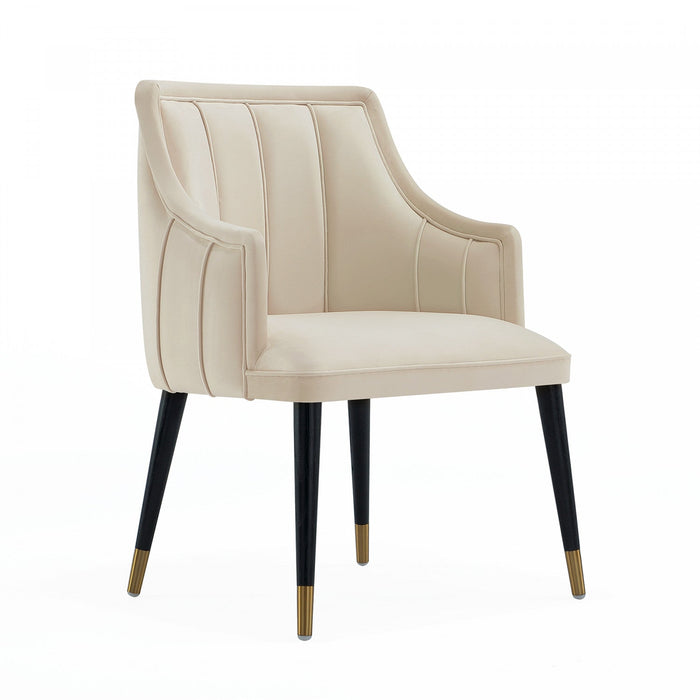 Eda Modern Wood Armchair in Cream Dining Chair 