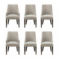 Beever Modern 6-Piece Dining Chair Set in Taupe 