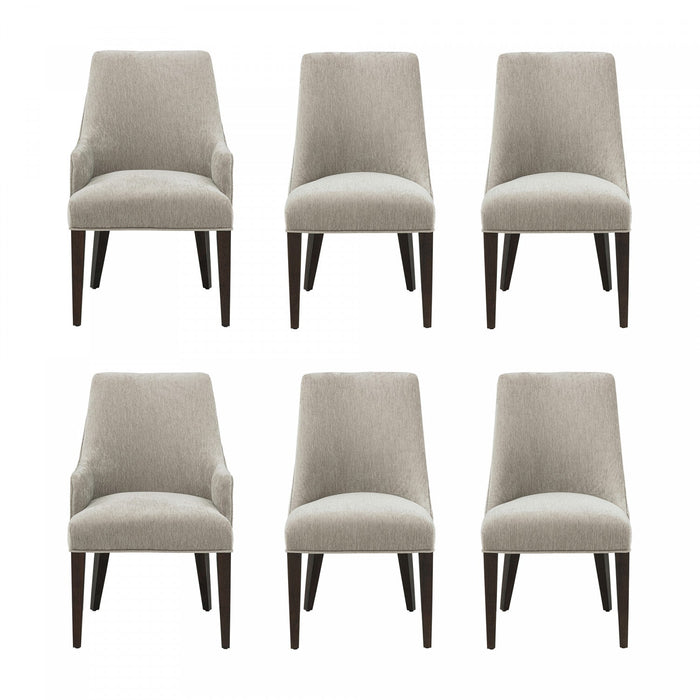 Beever Modern 6-Piece Dining Chair Set in Taupe 
