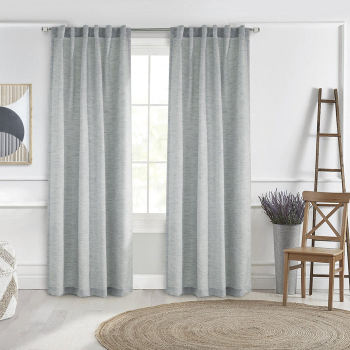 Gladstone Blue Dual-Header Curtain Panel - 52\" X 95\"