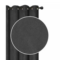 Faux Suede Panel With 8 Grommets Grey - Set of 2 Drapes and Blinds
