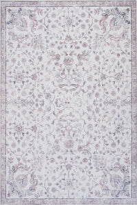 Aqua Primavera Washable Non-slip Low Pile Area Rug 8'x10' 