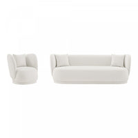 Siri Modern 2-Piece Sofa Set in Cream 