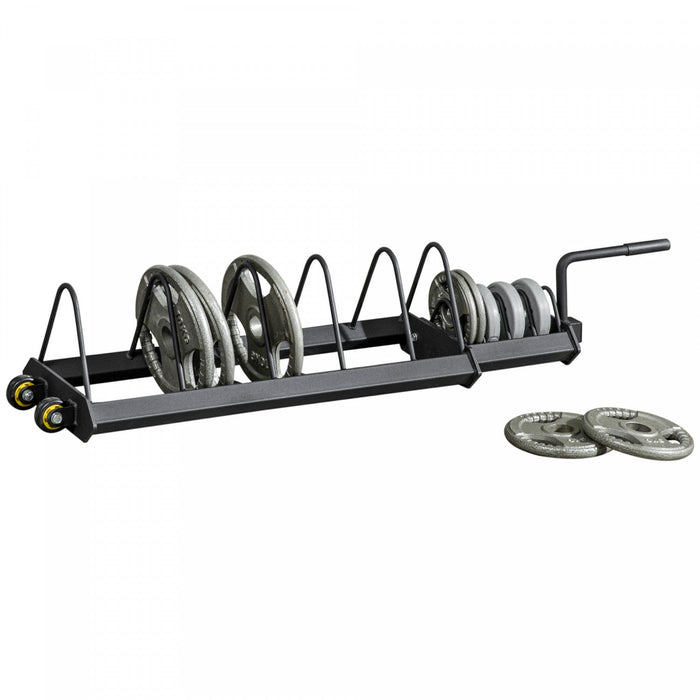 Soozier Horizontal Weight Rack, Weight Plate Rack Holder, Bumper Plate Storage With Transport Wheels