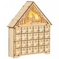 Homcom Christmas Advent Calendar With Countdown Drawers Bible Characters