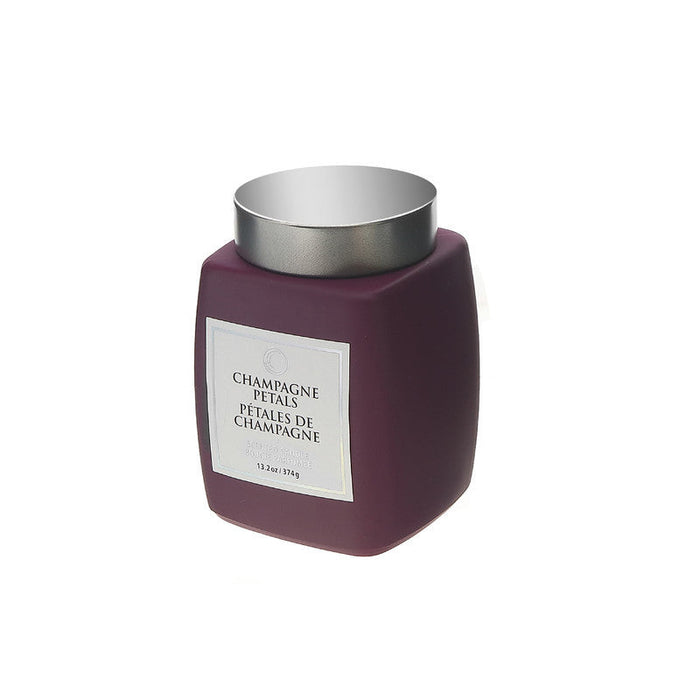 13.2 Oz Luxe Scented Square Candle with Lid Champagne Petals - Set of 2
