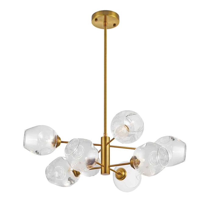 Dainolite Abii 8 Light Chandelier Vintage Bronze Finish Clear Glass Lamp