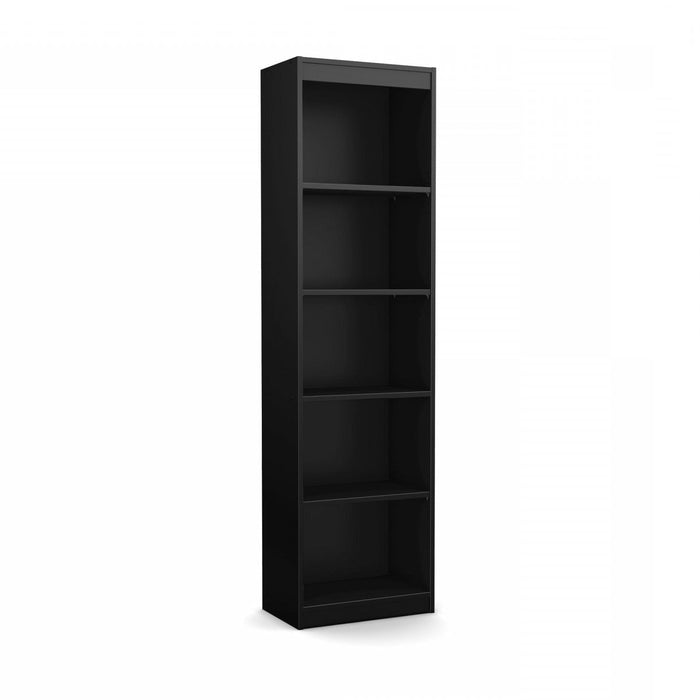 Axess 5-Shelf Narrow Bookcase - Pure Black