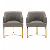 Raya Modern Wood Vegan Leather Dining Chair in Taupe - Set of 2 