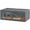 Pawhut Wooden Hamster Cage, Small Animals Kit Hutch, Exercise Play House For Dwarf Hamsters, Gerbils