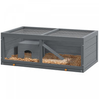 Pawhut Wooden Hamster Cage, Small Animals Kit Hutch, Exercise Play House For Dwarf Hamsters, Gerbils